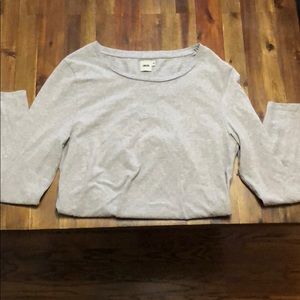 Long sleeve boat/scoop neck tee